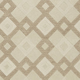 3' X 5' Ivory And Brown Wool Geometric Hand Tufted Area Rug