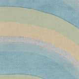 3' X 5' Blue Beige And Green Wool Abstract Hand Tufted Area Rug