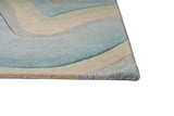 3' X 5' Blue Beige And Green Wool Abstract Hand Tufted Area Rug