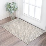 3' X 5' Gray And Tan Wool Geometric Hand Tufted Area Rug