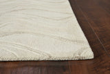 3' X 5' Ivory And Gray Wool Abstract Hand Tufted Area Rug