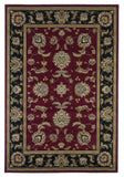 5' X 8' Red And Black Floral Area Rug