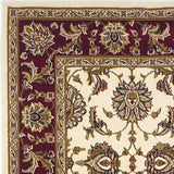5' X 8' Ivory And Red Floral Area Rug
