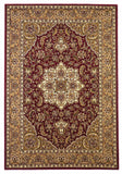 5' X 8' Red And Beige Floral Medallion Area Rug
