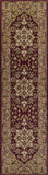 5' X 8' Red And Beige Floral Medallion Area Rug