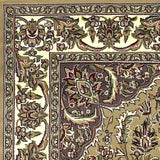 5' X 8' Beige And Ivory Floral Medallion Area Rug