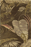 3' X 5' Brown And Beige Wool Botanical Leaves Hand Tufted Area Rug