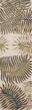 3' X 5' Natural Green And Brown Wool Botanical Leaves Hand Tufted Area Rug