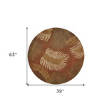 3' X 5' Rust Orange And Green Wool Botanical Leaves Hand Tufted Area Rug