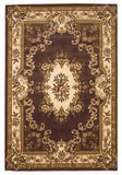 5' X 8' Plum And Ivory Floral Medallion Area Rug