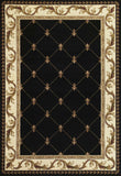 5' X 8' Brown Black And Ivory Floral Vines Area Rug