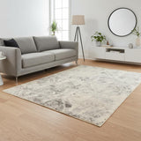 5' X 8' Ivory And Gray Diamond Area Rug