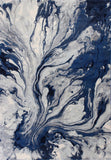 5' X 8' Blue Gray And Ivory Abstract Area Rug