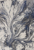 5' X 8' Blue And Gray Abstract Area Rug