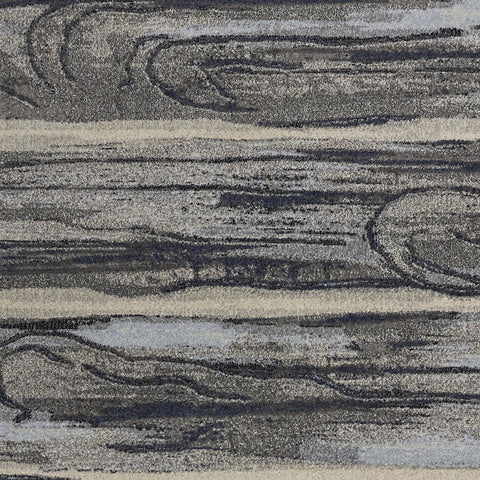 5' X 8' Gray Blue And Black Abstract Area Rug