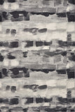 5' X 8' Gray Black And Ivory Abstract Area Rug