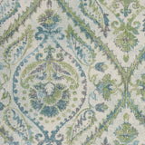 5' X 8' Green Ivory And Teal Medallion Area Rug