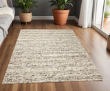 3' X 5' Gray And Ivory Wool Striped Handmade Area Rug