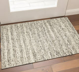 3' X 5' Gray And Ivory Wool Striped Handmade Area Rug