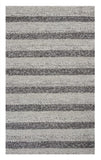 3' X 5' Brown Gray And Ivory New Zealand Lambs Wool Striped Hand Woven Area Rug