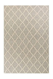 3' X 5' Gray And Ivory New Zealand Lambs Wool Diamond Area Rug