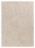 5' X 7' Sand And Beige Wool Geometric Hand Tufted Area Rug
