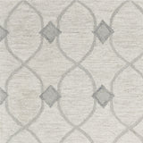 5' X 7' Ivory And Gray Wool Ogee Hand Tufted Area Rug