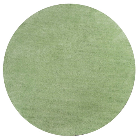 6' Green Shag Hand Woven Round Rug