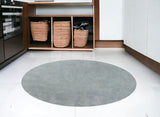 6' Blue Shag Hand Woven Round Rug