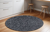 6' Black And White Hand Woven Round Rug