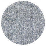 6' Slate Blue And Ivory Abstract Hand Woven Round Rug