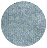 6' Blue And White Hand Woven Round Rug