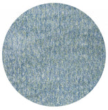 6' Blue And White Hand Woven Round Rug