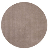 6' Beige Shag Hand Woven Round Rug