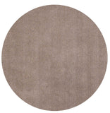 6' Beige Shag Hand Woven Round Rug