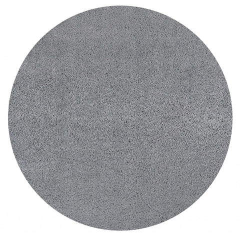 6' Gray Hand Woven Round Rug