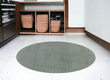 6' Slate Blue Hand Woven Round Rug
