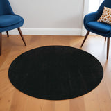 6' Espresso Shag Hand Woven Round Rug