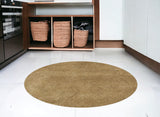 6' Gold Hand Woven Round Rug