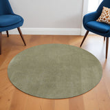 6' Sage Shag Hand Woven Round Rug