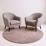 6' Pink Shag Hand Woven Round Rug