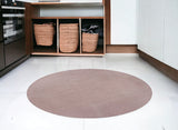 6' Pink Shag Hand Woven Round Rug