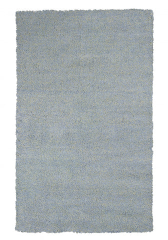 5' X 7' Blue Shag Hand Woven Area Rug