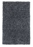 5' X 7' Black And White Shag Hand Woven Area Rug