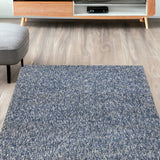 5' X 7' Indigo And Ivory Abstract Hand Woven Area Rug