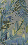 4' X 6' Gray And Blue Wool Tropical Botanical Hand Tufted Area Rug