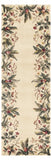 8' Ivory Wool Tropical Floral Shag Hand Tufted Runner Rug