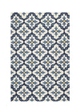 5' X 8' Ivory And Blue Moroccan Indoor Outdoor Area Rug