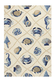 5' X 8' Sand Abstract Indoor Outdoor Area Rug