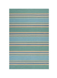 5' X 8' Blue Striped Indoor Outdoor Area Rug